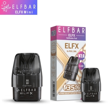 Elfbar ELFX V2.0 Dual Mesh Refillable Pod - 3er Packung - 2ml (3 Stück pro Packung)
